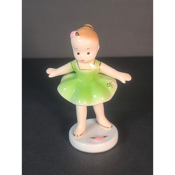 Josef Originals Dakin Ballerina Green Tutu GirlFigurine RARE HTF